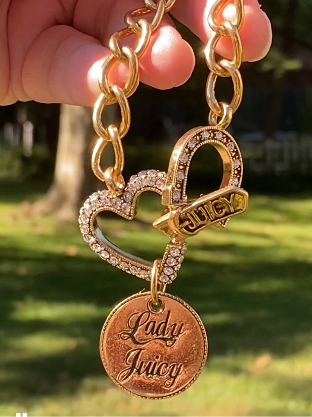 Juicy Couture Vintage Y2K "Lady Luck" Gold Charm Bracelet